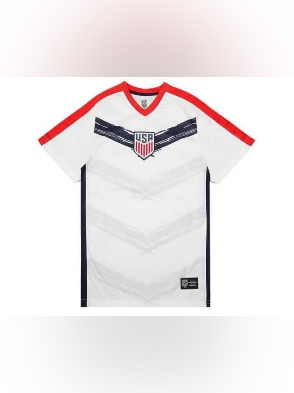 USA adult White Soccer Jersey with Red Trim xl NWT